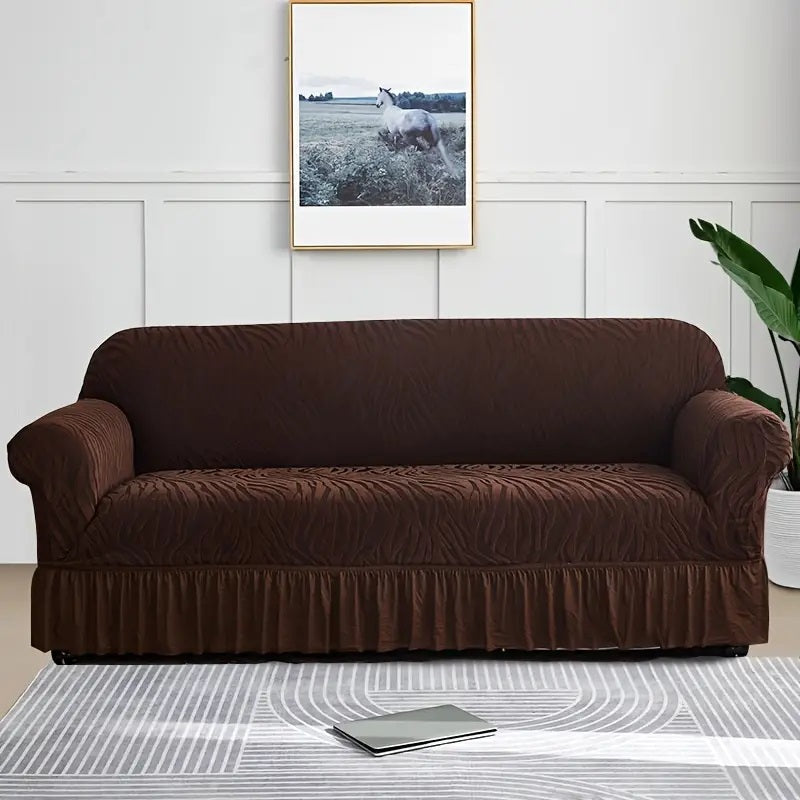 Zebra Velvet Sofa Covers With Frill & Without Frill - All Colors