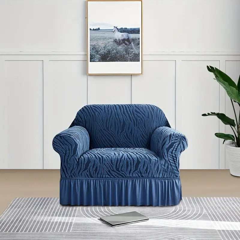 Zebra Velvet Sofa Covers With Frill & Without Frill - All Colors