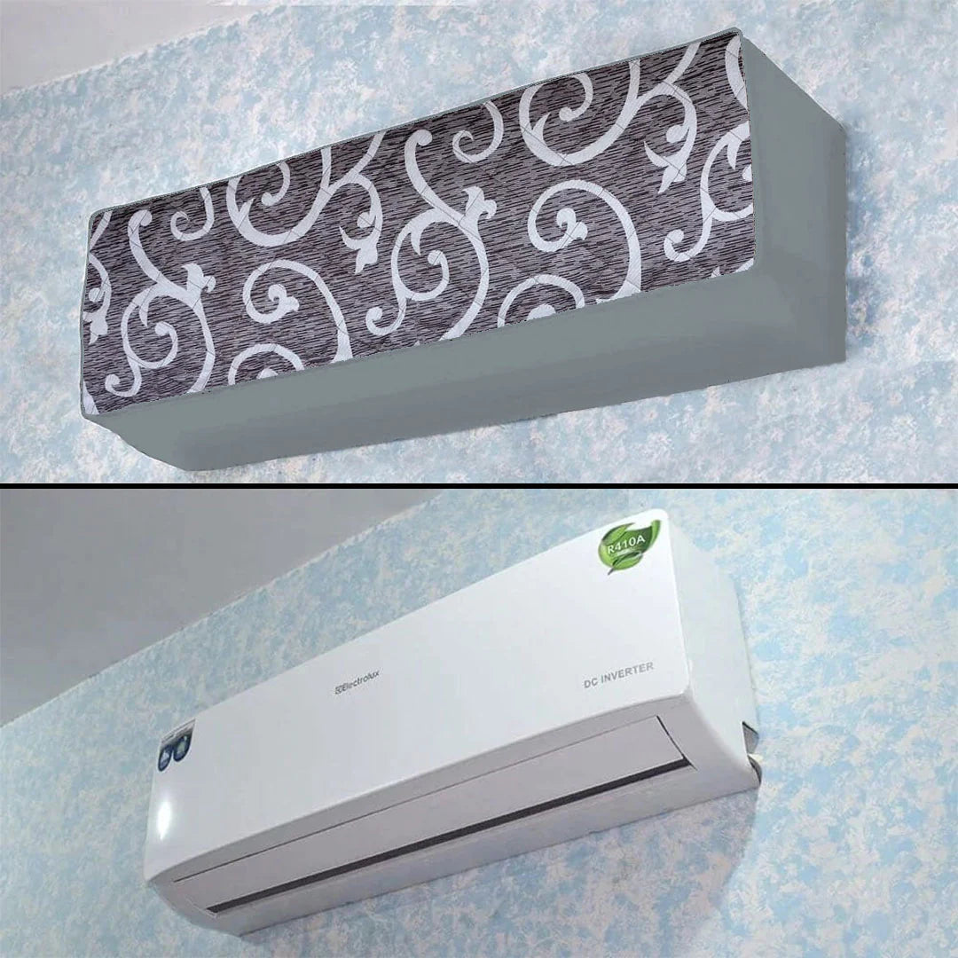 Printed Quilted AC Cover - Scroll Textured Brown