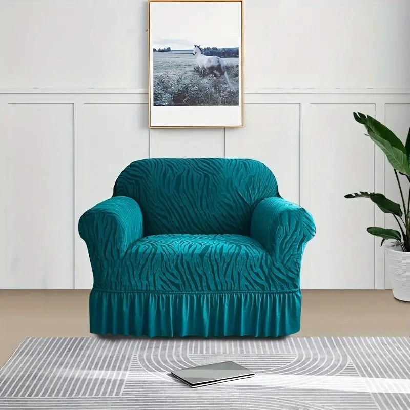 Zebra Velvet Sofa Covers With Frill & Without Frill - All Colors