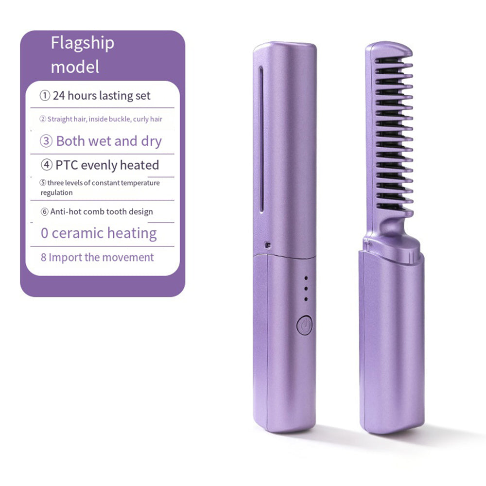 Travel Comb Cordless Rechargeable Hair Straightener