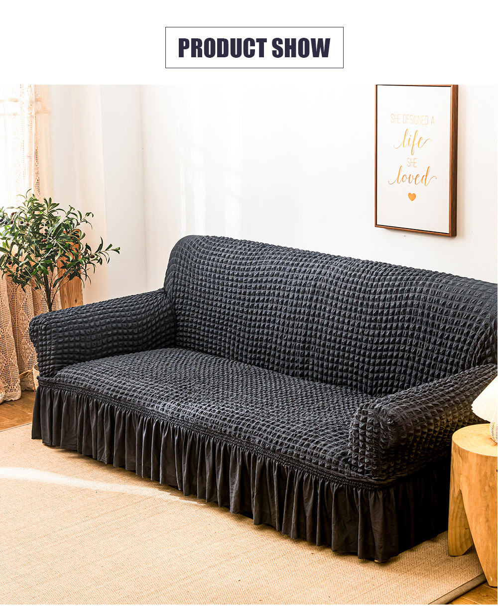 Persian Sofa Cover - Grey