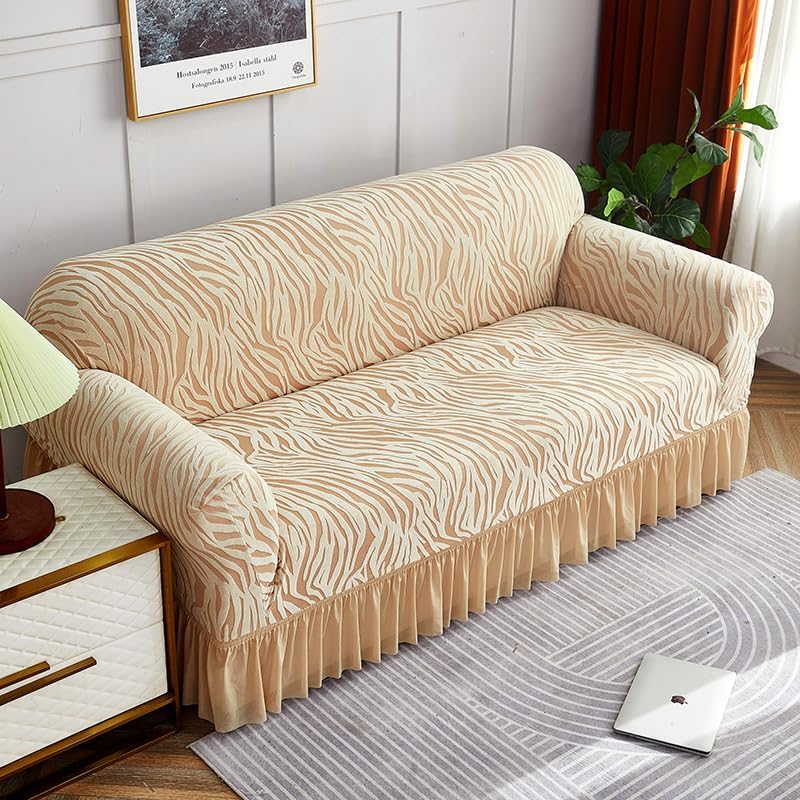 Zebra Velvet Sofa Covers (Golden)