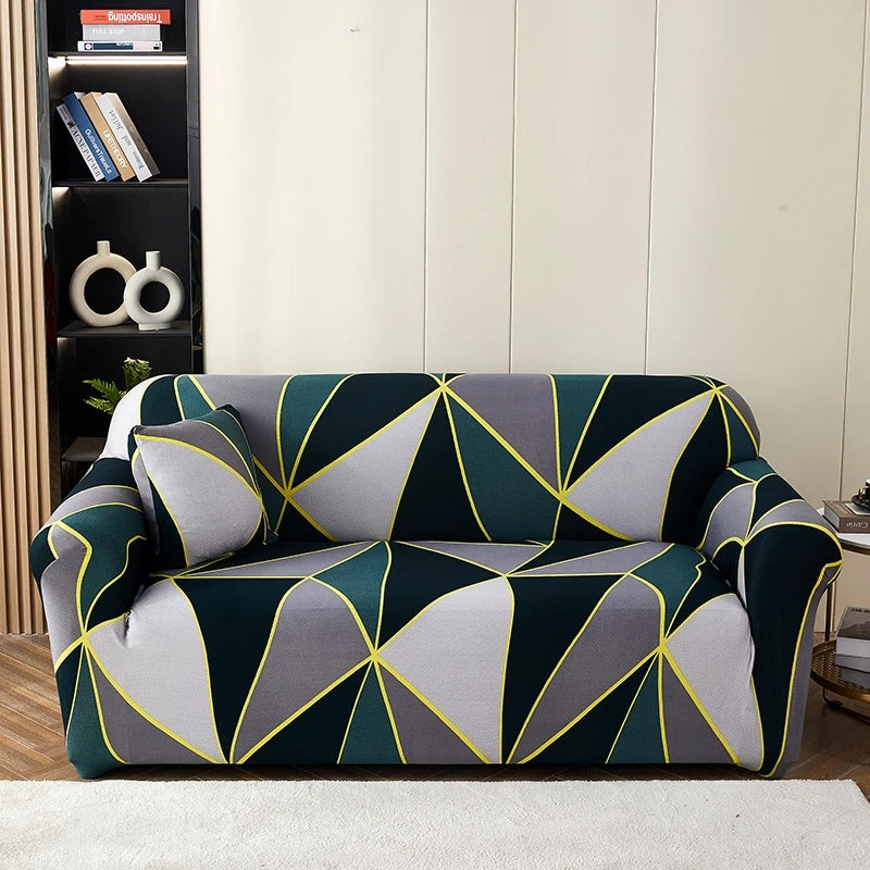 Printed Jersey Sofa Covers - Design-04 Zinc