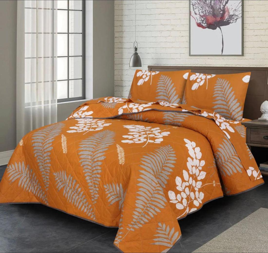 7 Pcs Comforter Set - Gold Leaves
