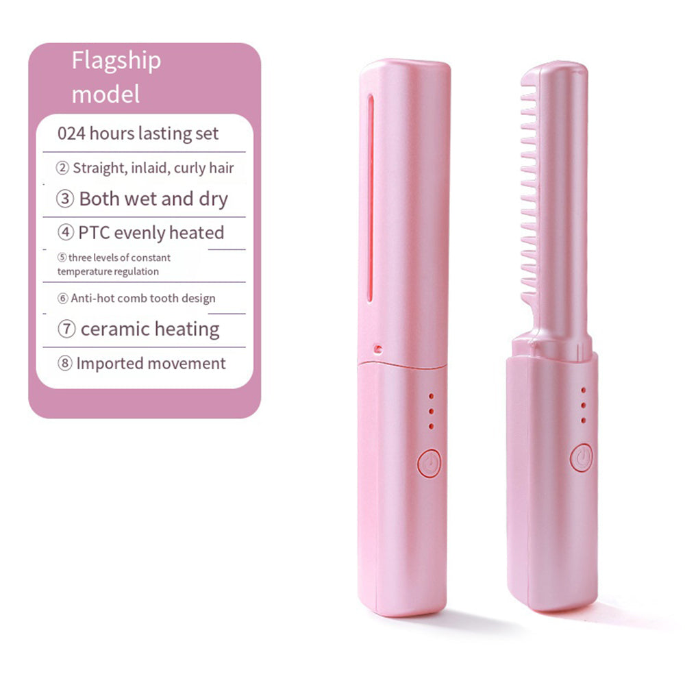 Travel Comb Cordless Rechargeable Hair Straightener