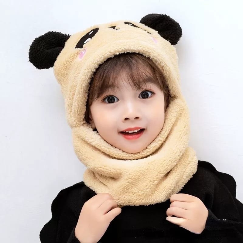 Winter Kids Hats Cute Cartoon Bear Ear Plush Caps Baby Hat