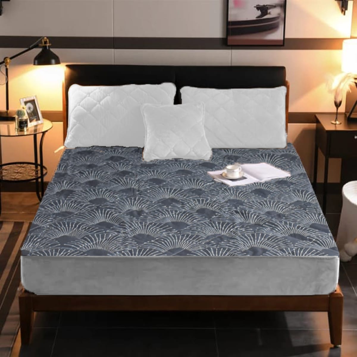 Printed Cotton Quilted 100% Waterproof Mattress Protector - 72x78 King Size