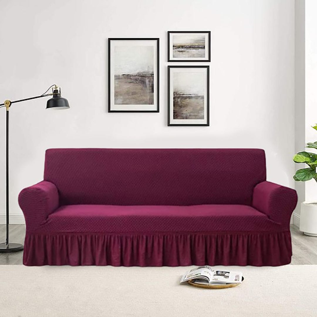 Turkish Stretchable Sofa Cover / Sofa Protector - Maroon