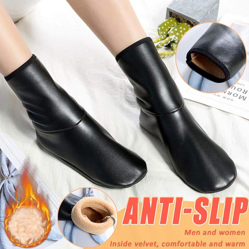 Winter Thickened Non-Slip Floor Socks With Wool Lining - Unisex Thermal Boot Slipper - Stretchable Mozay