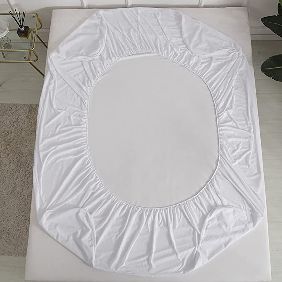 Poly Cotton Waterproof Mattress Protector - Blue