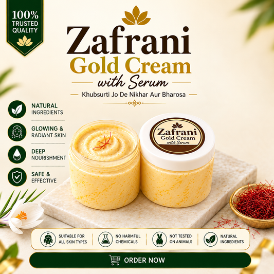 Zafrani Glow Gold Serum Cream - 100% Organic