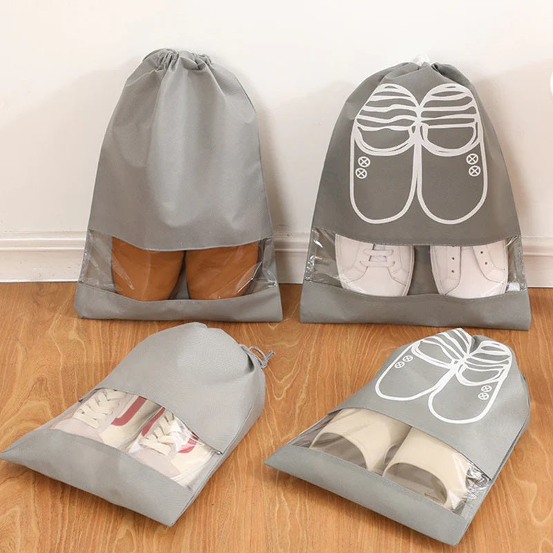 Pack of 10 Pcs Travel Shoe Bags, Large Shoes Pouch Packing Organizers with Rope for Men and Women