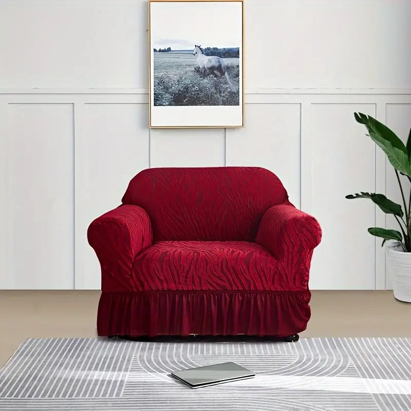 Zebra Velvet Sofa Covers With Frill & Without Frill - All Colors