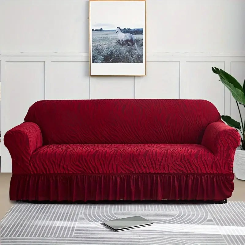 Zebra Velvet Sofa Covers With Frill & Without Frill - All Colors