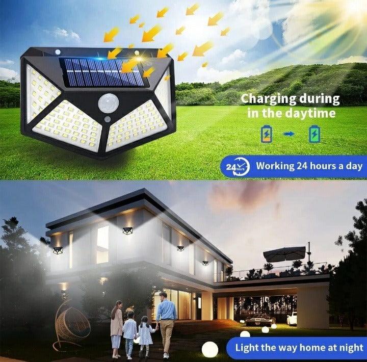 100 LED Solar Motion Sensor Light 3 Modes