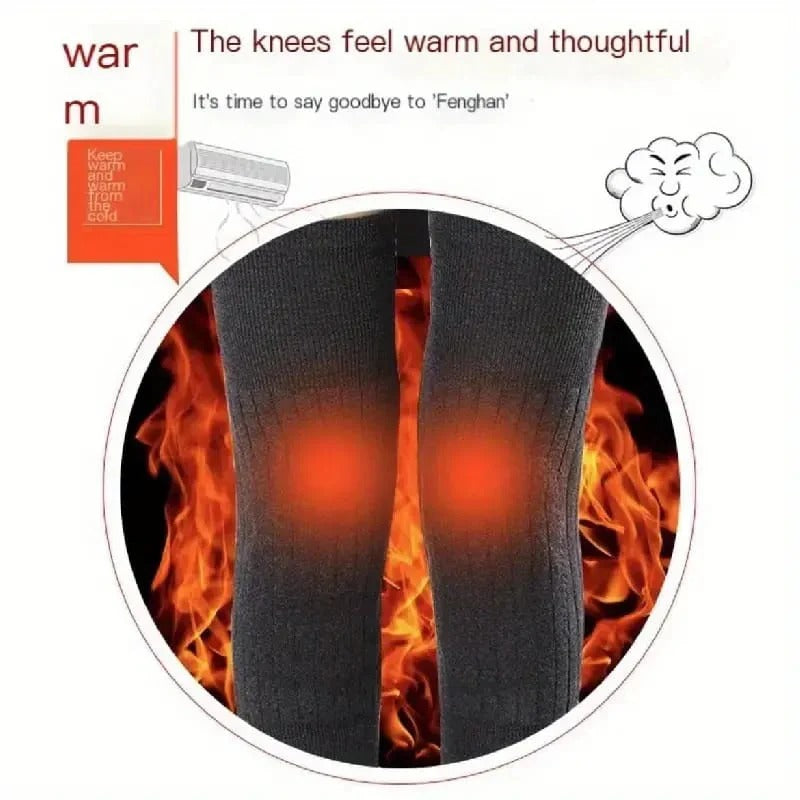 Knee Warmer - Woolen Blend Thermal Leg Warmers - Unisex Elastic Knee Pads For Men & Women