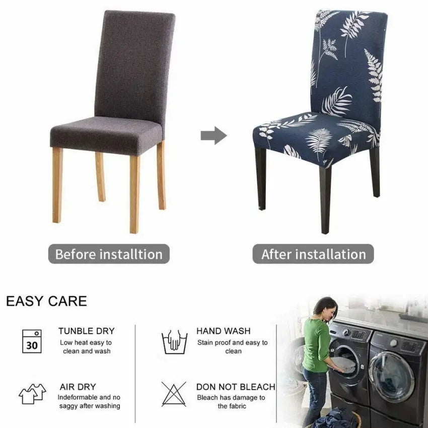 Printed Flexible Cotton Jersey Chair Cover – Zinc GT