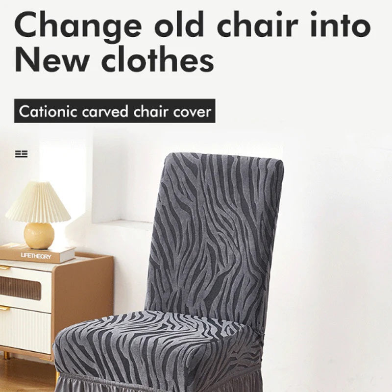 Zebra Chair Covers Frill / Fitted Style For Dinning/Office - All Colors