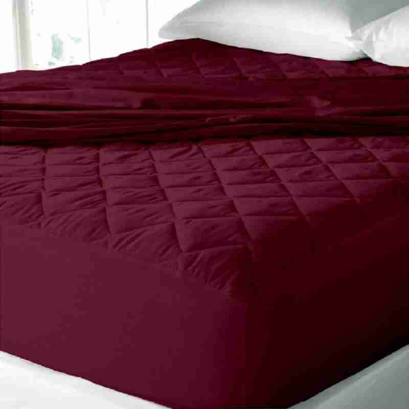 Rich Cotton Quilted 100% Waterproof Mattress Protector - Maroon (All Sizes Available)