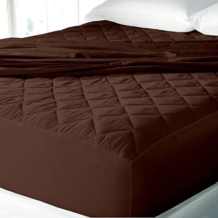 Rich Cotton Quilted 100% Waterproof Mattress Protector - Light Brown (All Sizes Available)