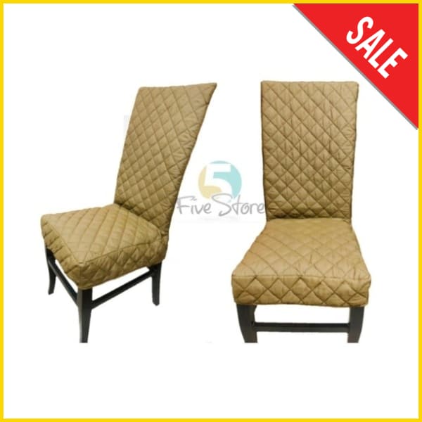 Chair Quilted Cover 5storepk Seat 16x16 - Back Height 20-24 - Back Width 16-18 (Inches) Light Brown