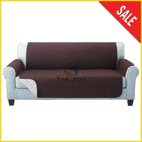 Cotton Quilted Sofa Couch Cover - Sofa Slipcovers (Chocolate Brown) 5storepk 1 Seat