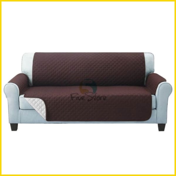 Cotton Quilted Sofa Couch Cover - Sofa Slipcovers (Chocolate Brown) 5storepk