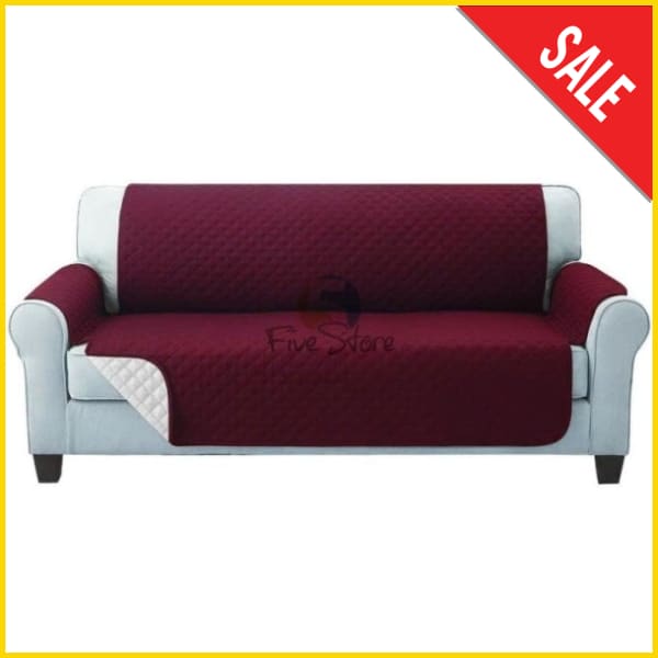Cotton Quilted Sofa Couch Cover - Sofa Slipcovers (Maroon) 5storepk 1 Seat