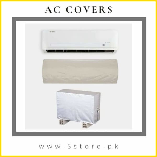 Inner + Outer AC Cover - Silver Grey 5store.pk