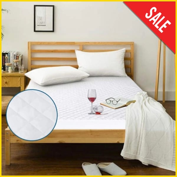 Rich Cotton Quilted 100% Waterproof Mattress Protector - (All Sizes Available) 5storepk Single 42x78 Inches White