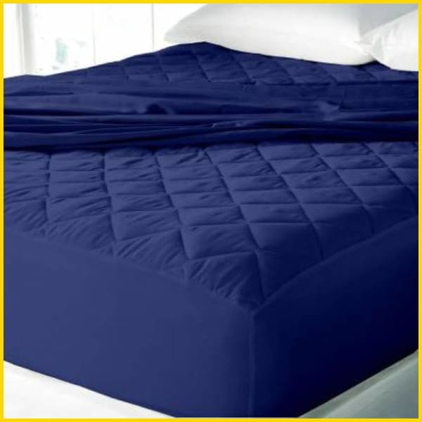Rich Cotton Quilted 100% Waterproof Mattress Protector - Dark Blue-(All Sizes Available) 5storepk