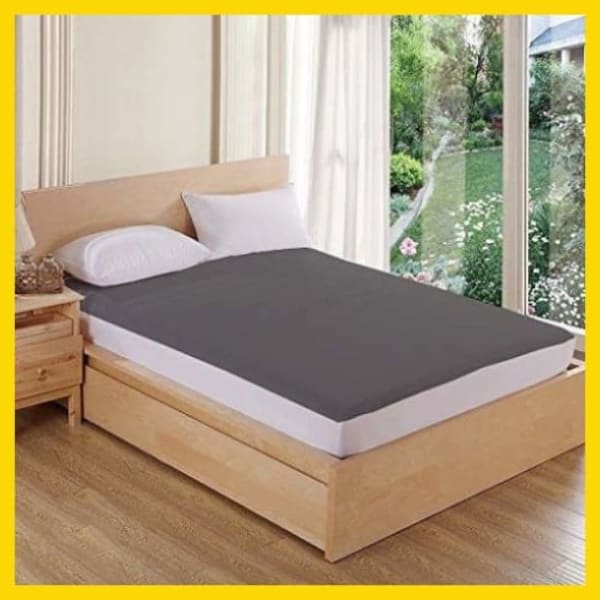 Terry Cotton Waterproof Mattress Protector (Grey) Mattress Protectors 5store.pk