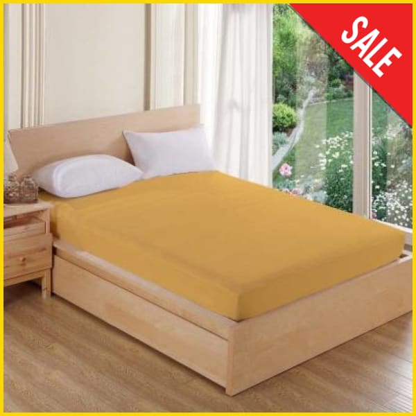 Terry Cotton Waterproof Mattress Protector Mattress Protectors 5store.pk Single 42x78 Inches Beige