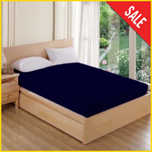 Terry Cotton Waterproof Mattress Protector Mattress Protectors 5store.pk Single 42x78 Inches Blue