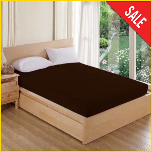 Terry Cotton Waterproof Mattress Protector Mattress Protectors 5store.pk Single 42x78 Inches Dark Brown