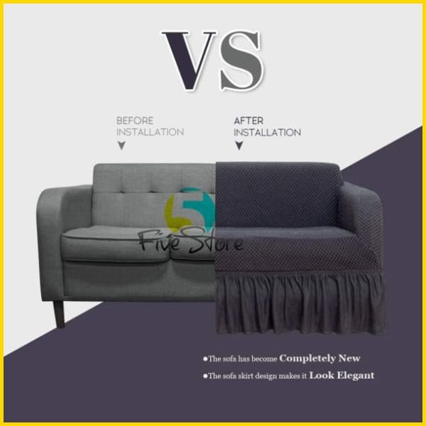 Turkish Stretchable Sofa Cover / Sofa Protector - Dark Grey 5store.pk