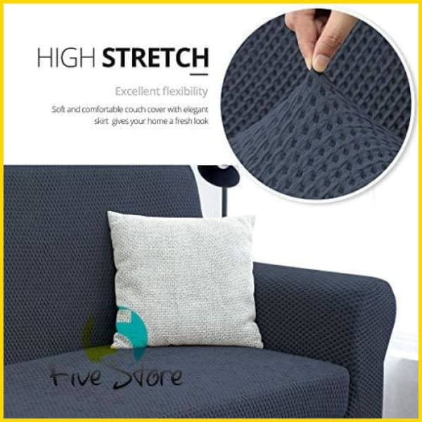 Turkish Stretchable Sofa Cover / Sofa Protector - Dark Grey 5store.pk