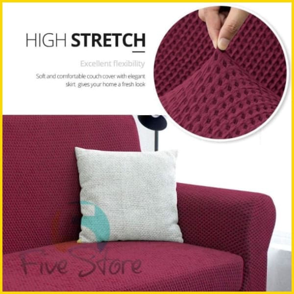 Turkish Stretchable Sofa Cover / Sofa Protector - Maroon 5store.pk