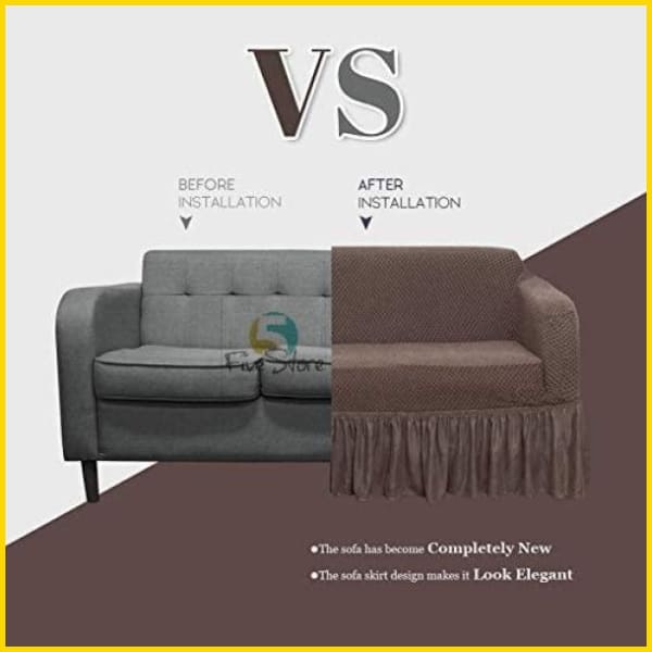 Turkish Stretchable Sofa Cover / Sofa Protector - Mocha Light Brown 5store.pk