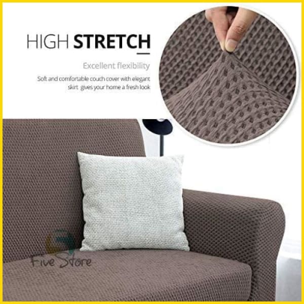 Turkish Stretchable Sofa Cover / Sofa Protector - Mocha Light Brown 5store.pk