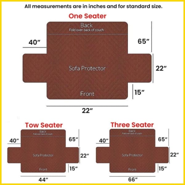 Waterproof Cotton Quilted Sofa Couch Cover - Sofa Slipcovers (Copper Brown) 5storepk