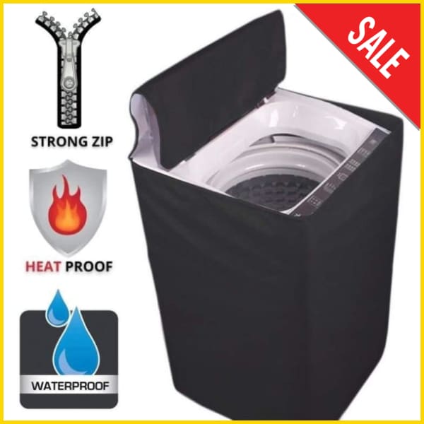 Waterproof Top Loaded Washing Machine Cover (Black Color - All Sizes Available) 5storepk