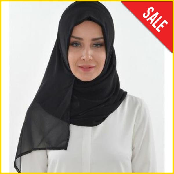 Women's Two Loop Ready To Wear Instant Hijab-Headscarf 5store.pk Black