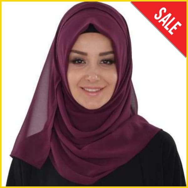 Women's Two Loop Ready To Wear Instant Hijab-Headscarf 5store.pk Burgundy
