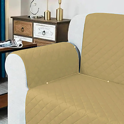 Waterproof Cotton Quilted Sofa Couch Cover - Sofa Slipcovers (Beige)