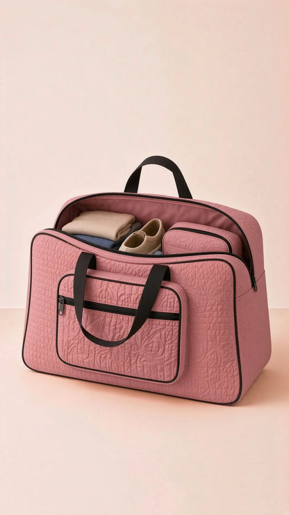 Signature Carry Ease Quilted Bag - Storage & Travelling Bag [Dark Pink]