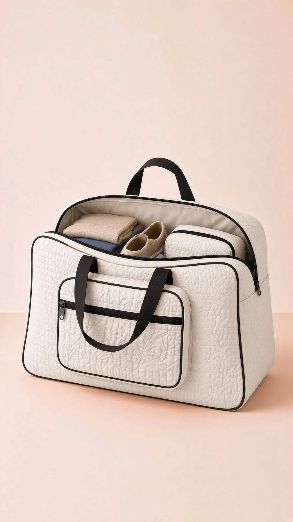 Signature Carry Ease Quilted Bag - Storage & Travelling Bag [White]