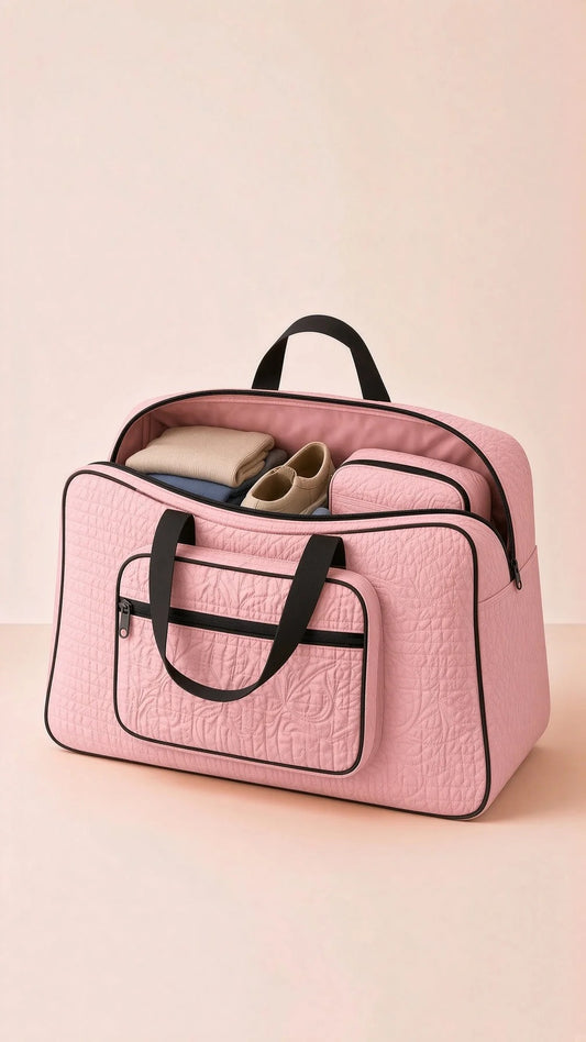 Signature Carry Ease Quilted Bag - Storage & Travelling Bag [Light Pink]