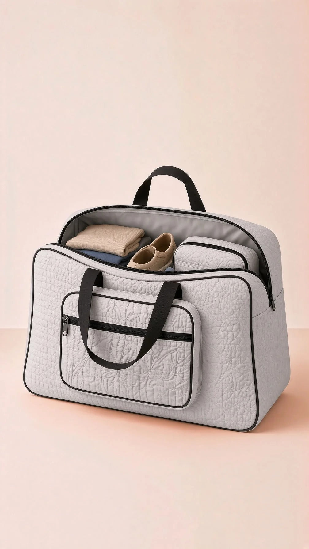 Signature Carry Ease Quilted Bag - Storage & Travelling Bag [Light Gray]